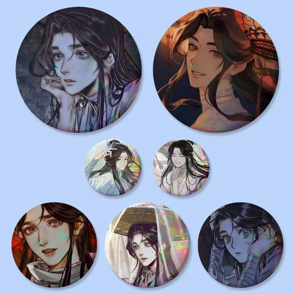 TGCF Anime Xie Lian Badges Button Round Creative Pin Brooch Badge Bag Decor Accessories Fans Collect Friends Gifts