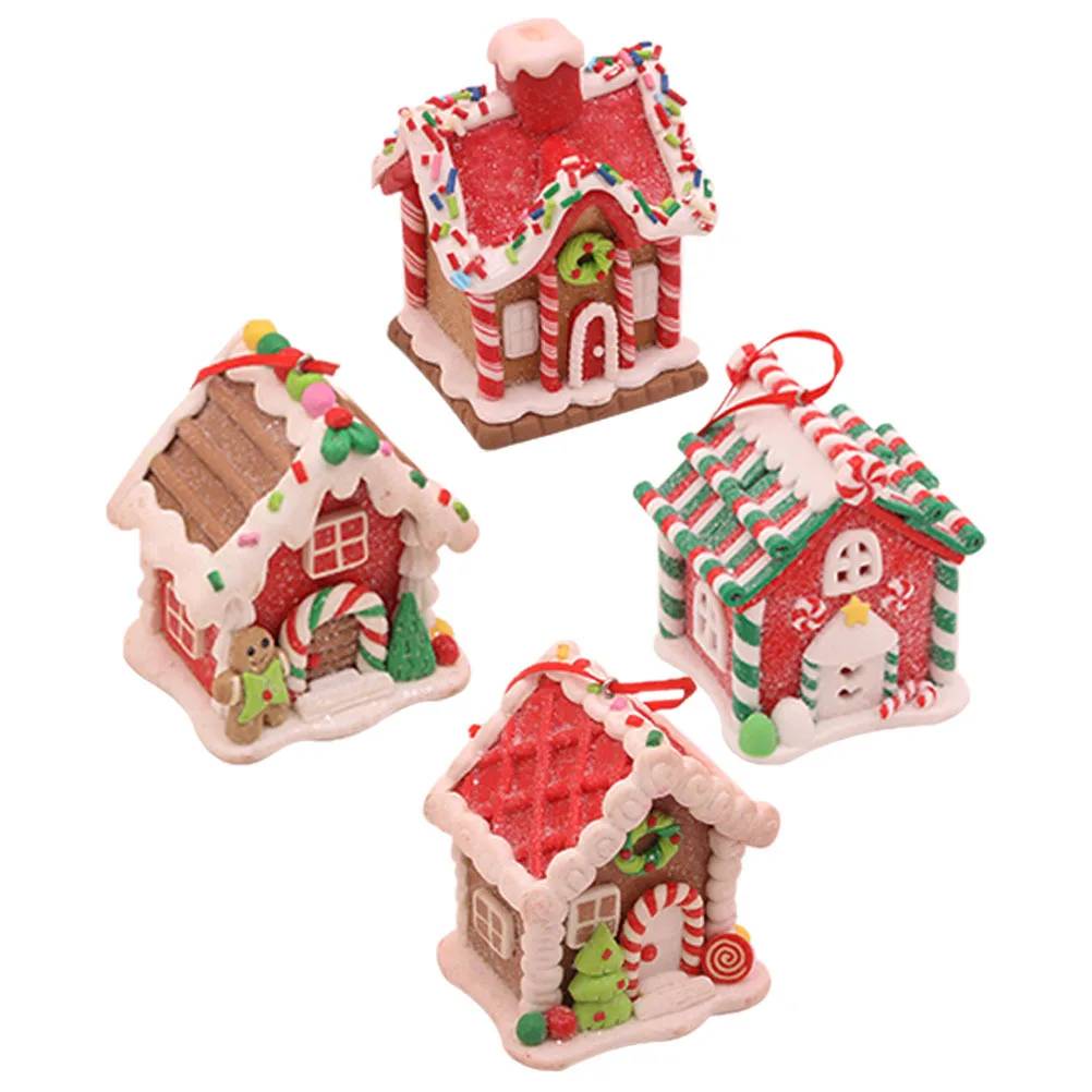 

4 Pcs Gingerbread Hanging Ornament Theme Tree Decorations for Home Ornaments Bulk Figurine