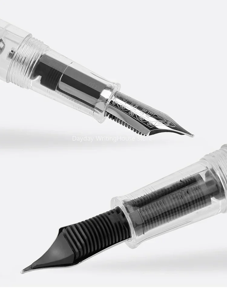 Imagem -03 - Penbbs 268 Caneta Tinteiro de Enchimento a Vácuo Irídio ef f m Nib 0.38 0.5 0.7 mm Totalmente Transparente Moda Escritório Escrita Presente Caneta Conjunto