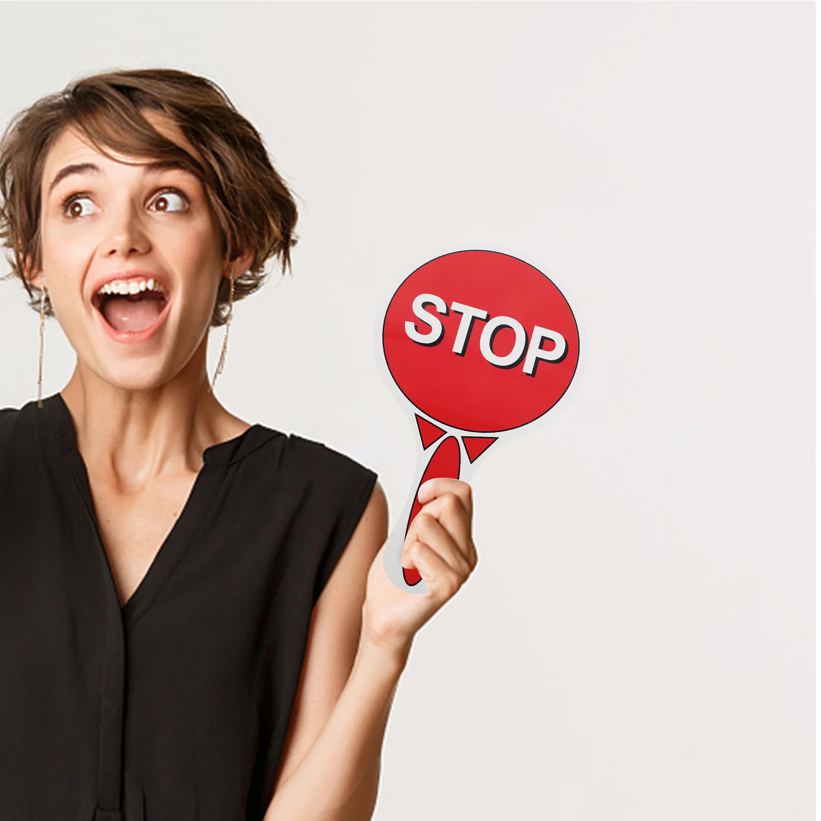 

1pcs Traffic Safety Education Handheld Signs Portable Interactive Learning Tool For Classroom Outdoor Use Red Light Green