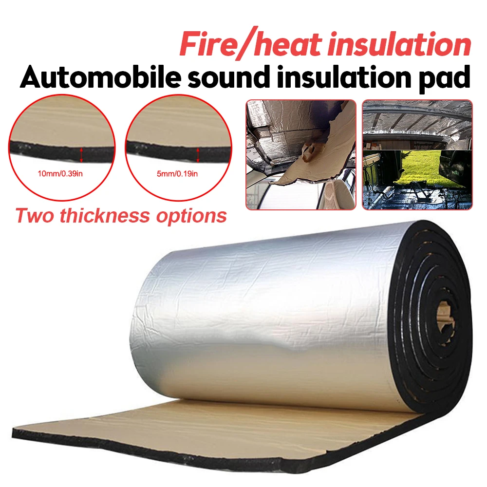 

5/10mm Heat Sound Deadening Insulation Mat Deadener Pad Car Auto Exhaust Muffler Hood Door Waterproof Insulation Roll Articles