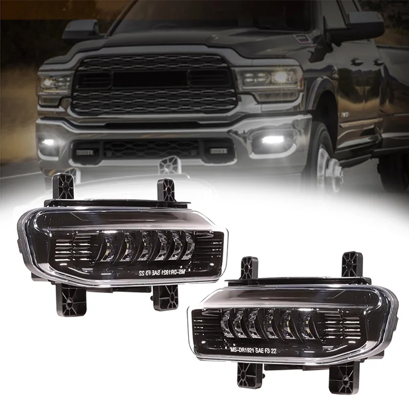 

Waterproof Left+Right Car LED Fog Lights For Dodge Ram 1500 2019 2020 2021 Front Lower Bumper Driving Light Lamps