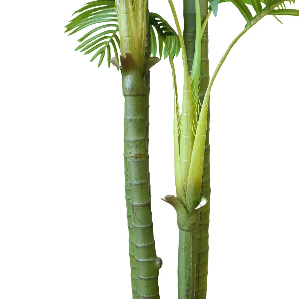شجرة النخيل الاصطناعية 6ft نبات النخيل الاستوائي أرضية صناعية مع أوراق خضراء شجرة النخيل لغرفة المعيشة الداخلية والخارجية ومكتب الفناء