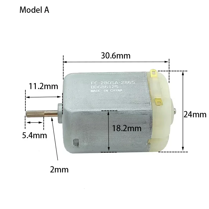 Mabuchi FC-280SA-2865 Mini 280 Motor DC3V 5V 6V 9V 23500RPM High Speed Splined / Round Shaft Carbon Brush Micro 24mm Motor