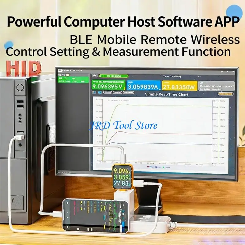 A2UD Type C Tester Bluetooth-compatible Data Transmission For Electrical Testing