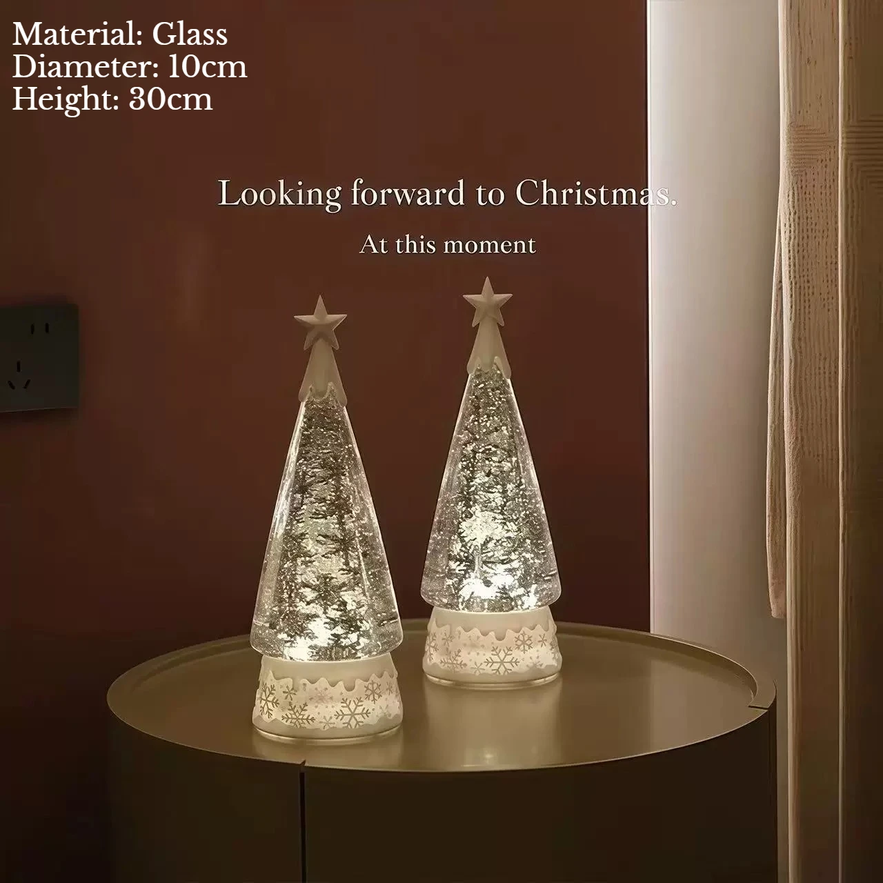 Snowflake Lights Rotating Christmas Tree Desktop Decorations Atmosphere Home Decor Handicrafts with Music Christmas Gifts