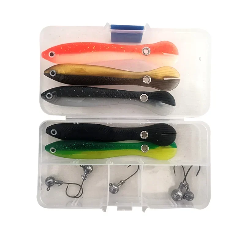 Suit 7CM2.5g10CM6g Bouncing Fishing Lure Bionic Loach Bait Simulation Tail WobblersLures 10 Colors Artificial Silicone Soft Bait