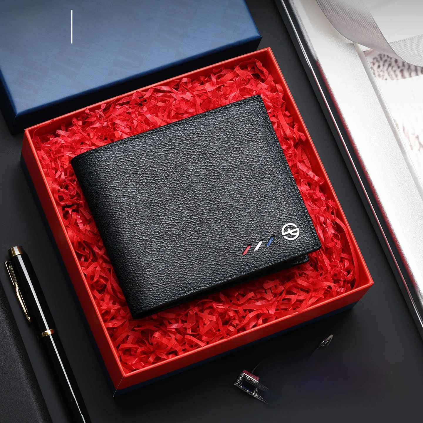 portefeuille-court-en-cuir-veritable-pour-homme-septwolves-2026-noir-style-simple-forme-horizontale-avec-pince-a-billets-coffret-cadeau