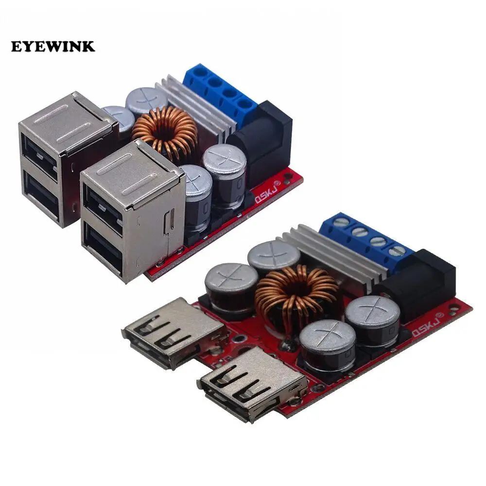 DC-DC vehicle charging module 8V-35V 5V 8A power supply depressurization module 4 port USB output mobile charger