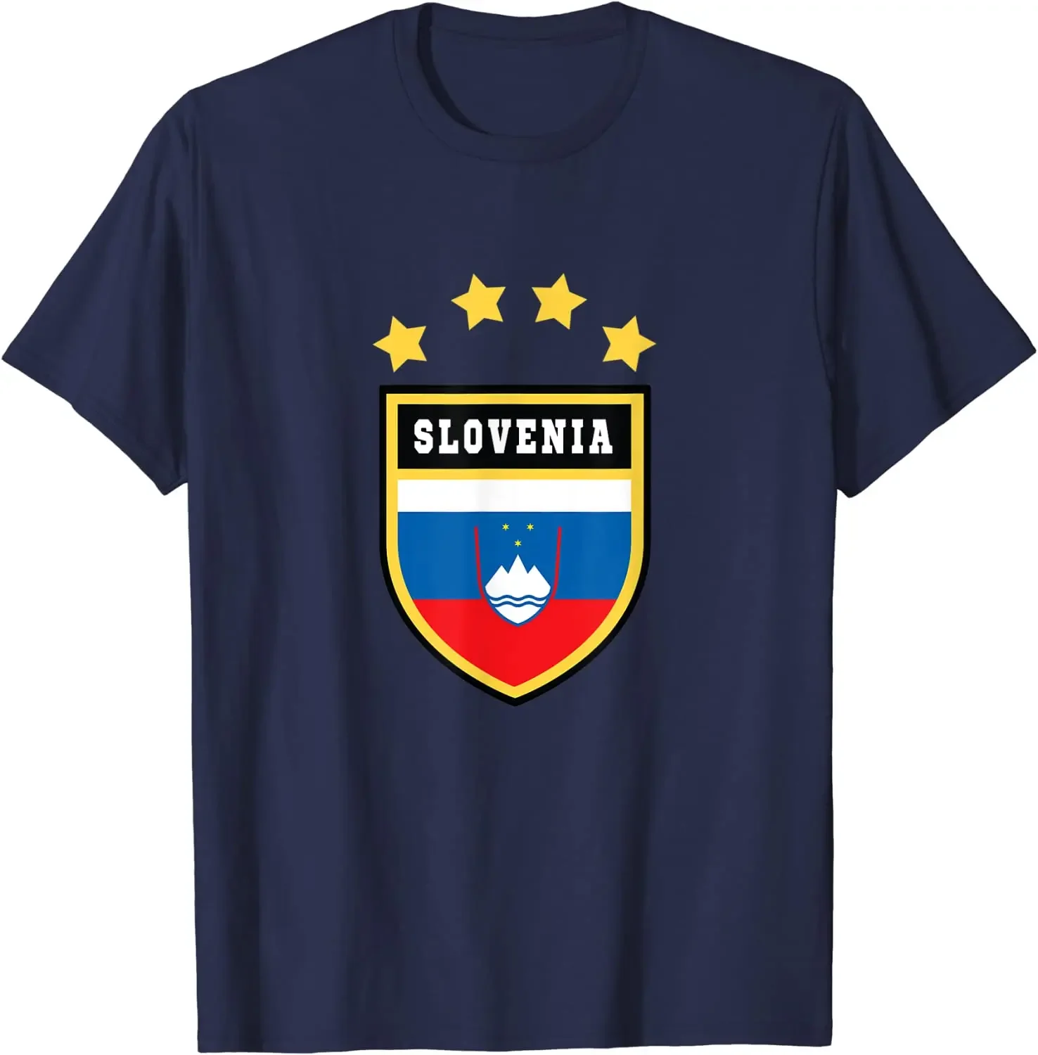 Slovenia Coat of Arms and Flag Souvenir Men T-Shirt Short Sleeve Casual Cotton O-Neck Summer Shirts
