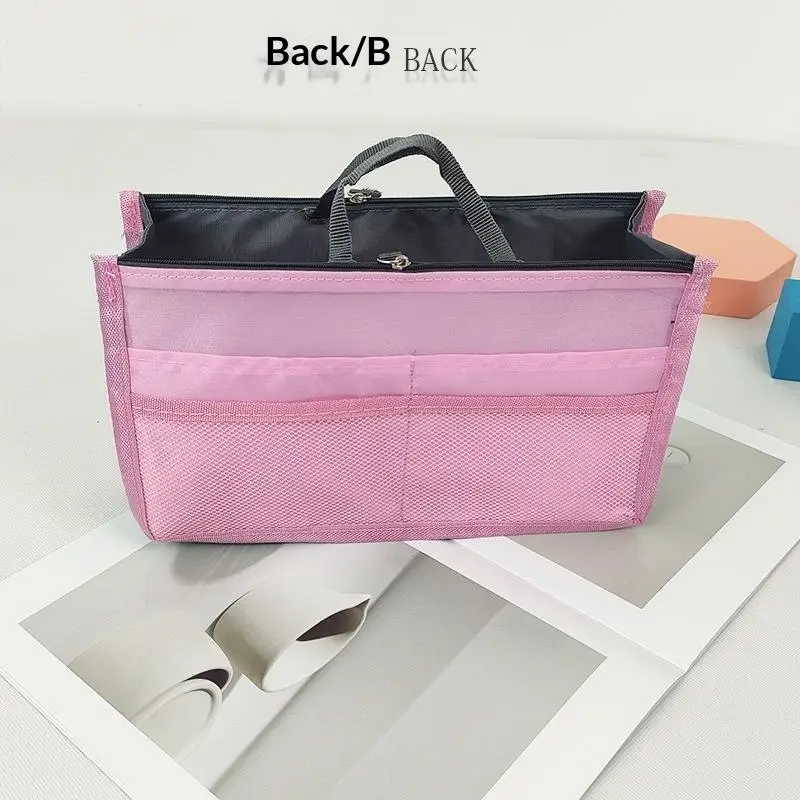 Multifunktionale Doppelreißverschluss-Aufbewahrungstasche mit großer Kapazität für Make-up und Toilettenartikel, große Klassifizierungstasche – Detail 6