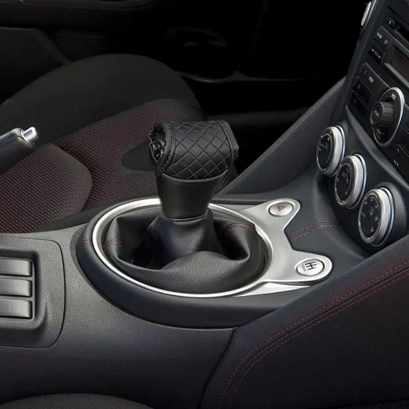 Car Shift Knob Cover Gear Shift Non Slip Grip Handle Protective Covers PU Leather Universals Automatic Car Interior Accessories