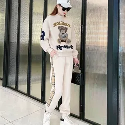 Women's Casual Fashion Plush Sweater Sweat Suits 2022 Spring And Autumn Winter New Temperament Matching Two Piece Sets For Women