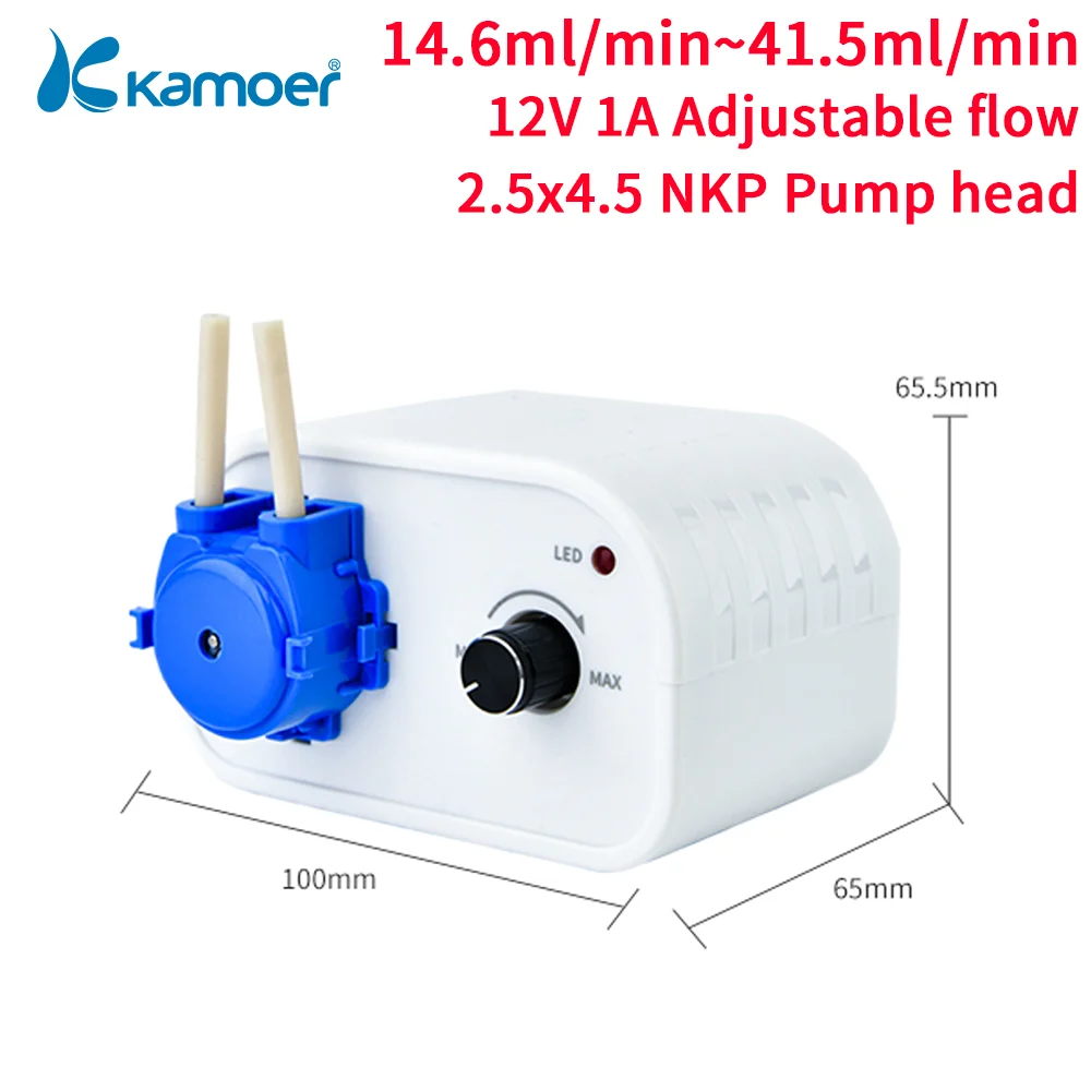 Kamoer NKCP Peristaltic Pump 12V Dispensing Filling Machine Dosing Pump Adjustable Flow Rate Low Noise Low Flow for Laboratory