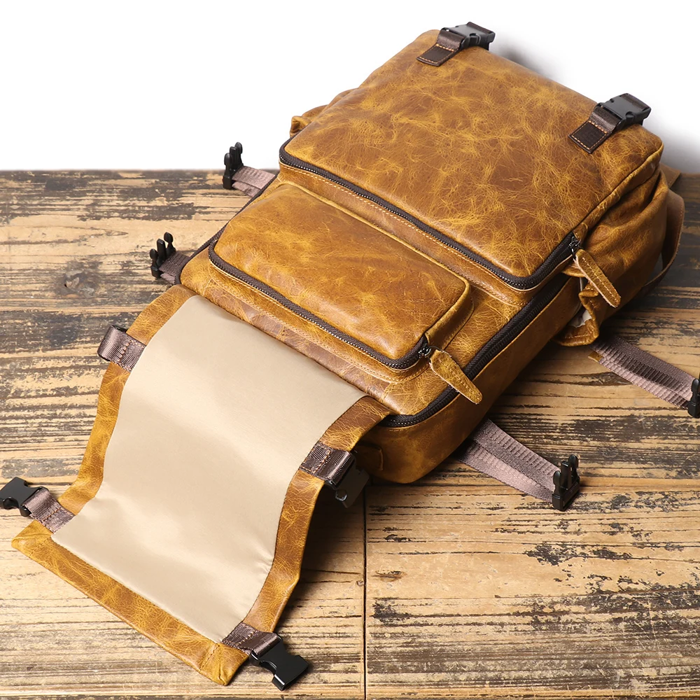 LUOKIR New Men\'s Genuine Leather Travel Backpack Women\'s Cowhide School Bag Large Capacity Backpack Original Double Shoulder Bag