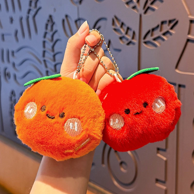 Cute Cartoon Simulation Fruit Plush Toy Keychain Pendant Fashion Funny Keyring Exquisite Backpack Decoration Accessories Gifts