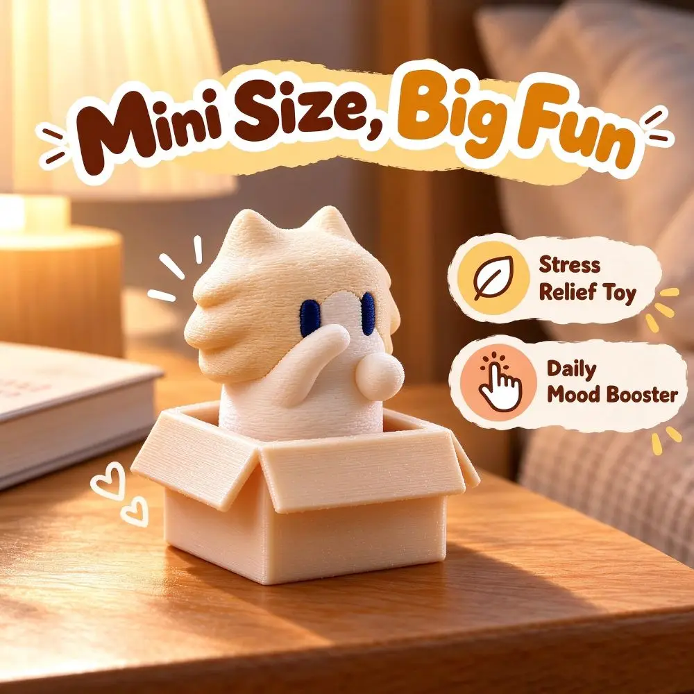 3D Printed Salary Cat Clicker Desktop Ornament Cute Funny Keyboard Fidget Toys Push Button Cartoon Finger Button Clicker