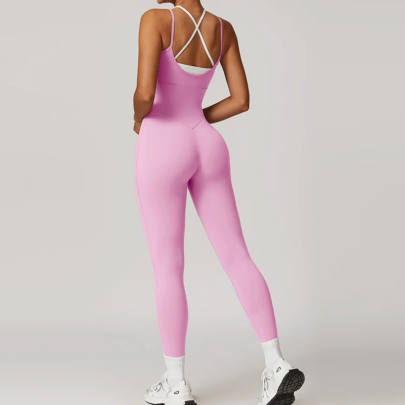 

Women Yoga Jumpsuit One-piece Yoga Suit Backless Outdoor Fitness Jumpsuit Back Cross Sportswear Breathable Comfortable Bodysuit