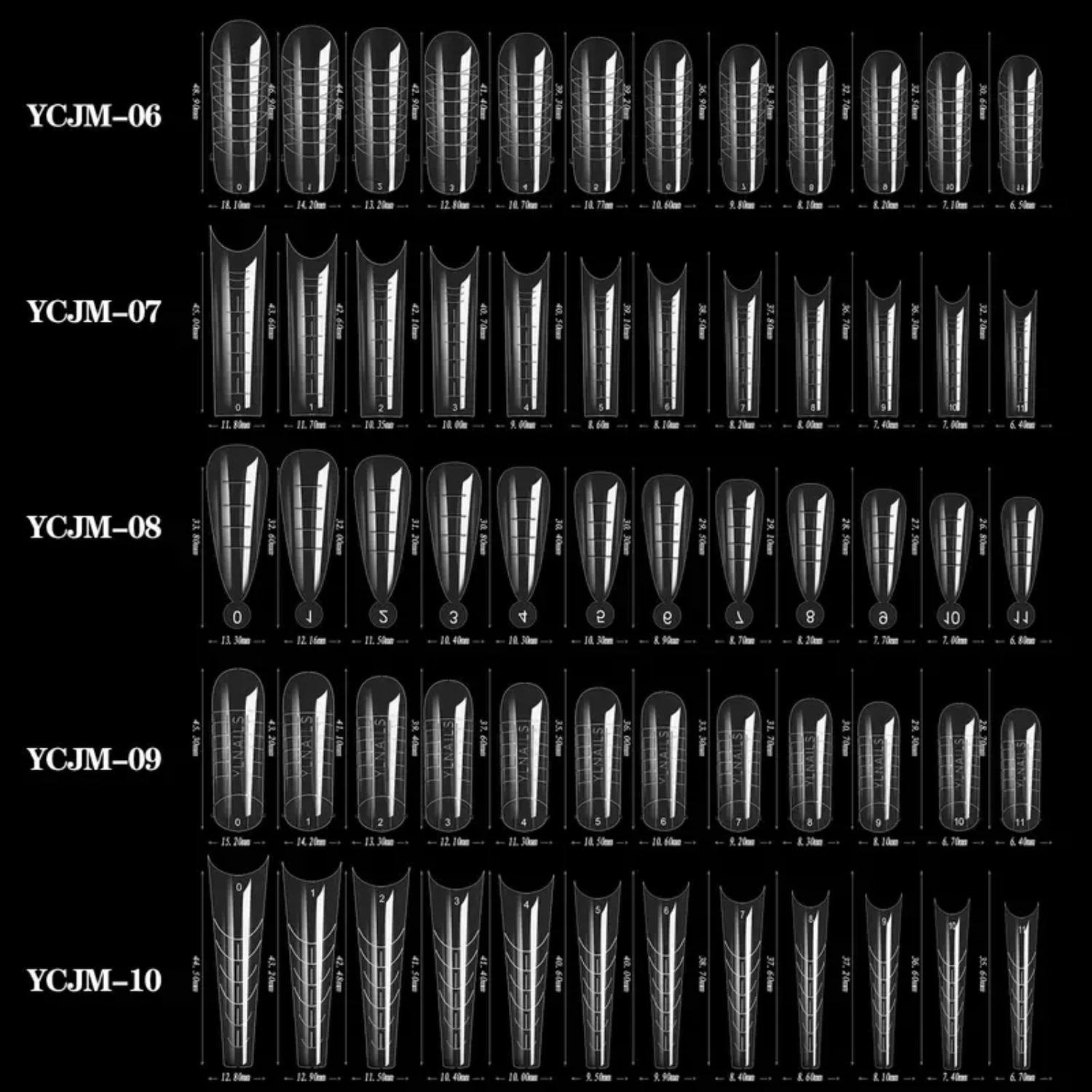 High-Quality Clear Dual Coffin Shape Fake Fingernails - 120 Pcs Full Coverage Extended Nails Tips for Poly Gel Extension