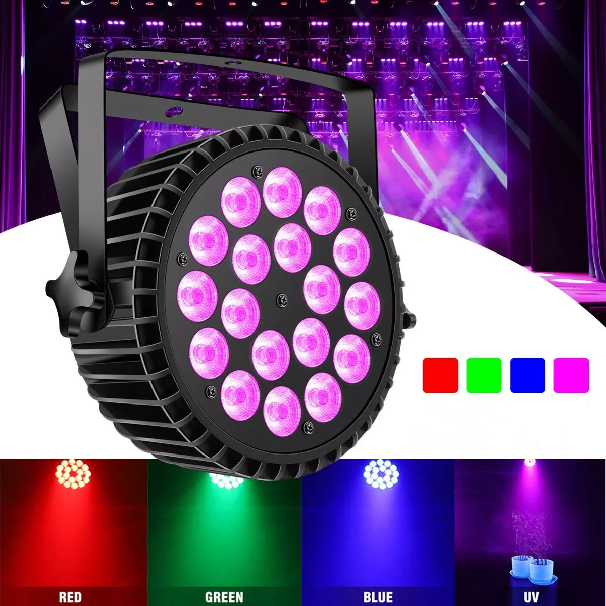 Алюминиевый сплав светодиодный Flat Par 18x12W RGBW/18x18W RGBWA + UV светодиодный Lighting DMX512, профессиональное сценическое оборудование для диджея