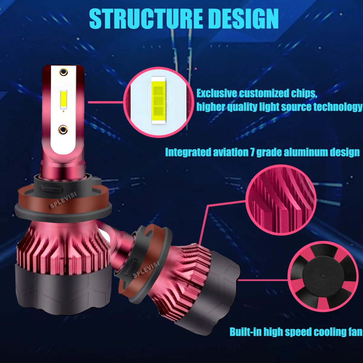 زوج H11 H8 H9 711 سيارة السيارات LED المصباح منخفضة شعاع لمبات 100 واط 10000 كيلو 6000 كيلو الأبيض استبدال مصابيح الهالوجين عمر طويل #4