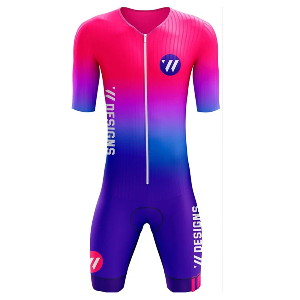 

Vvspoorts Designs Men's Short Sleeve Triathlon Suit Cycling Skinsuit Go Pro Team Clothing Ciclismo Maillot Hombre Bike Jumpsuit