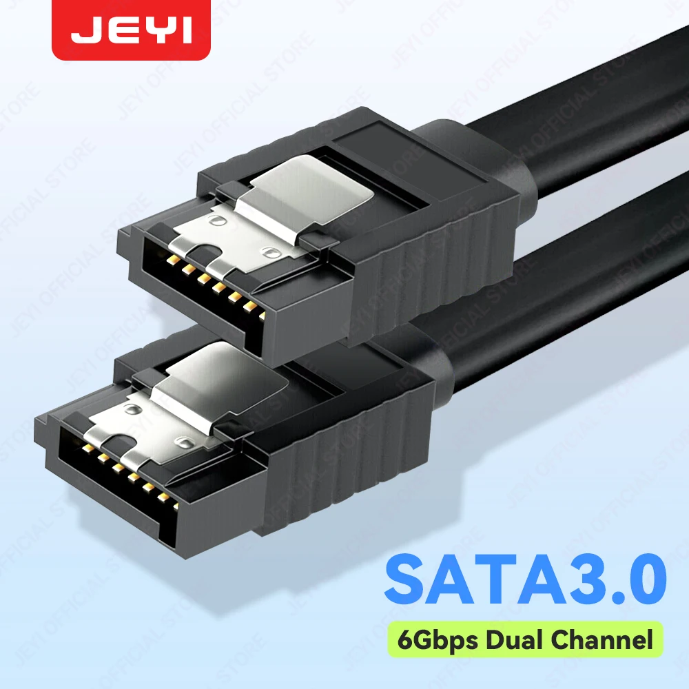 

JEYI SATA Cable III 6Gbps 40CM Straight Bend HDD SDD Data Cable with Locking Latch for SATA HDD SSD CD Driver CD Writer