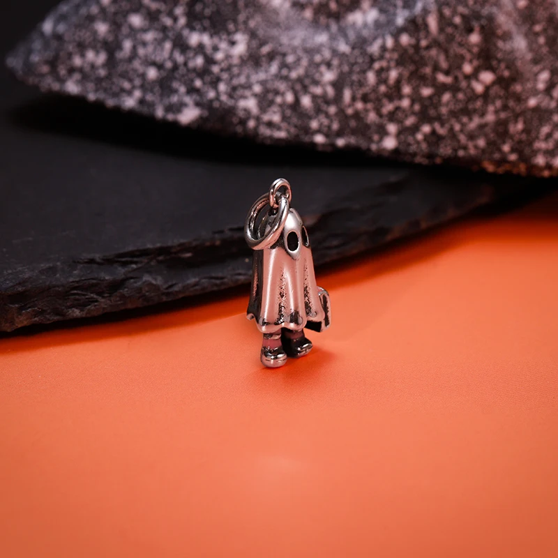 S925 Sterling Silver Enamel Trick or Treater Charm， Romantic and Cute Gift for Girls,Valentine's Day gift,Mother's Day gift.