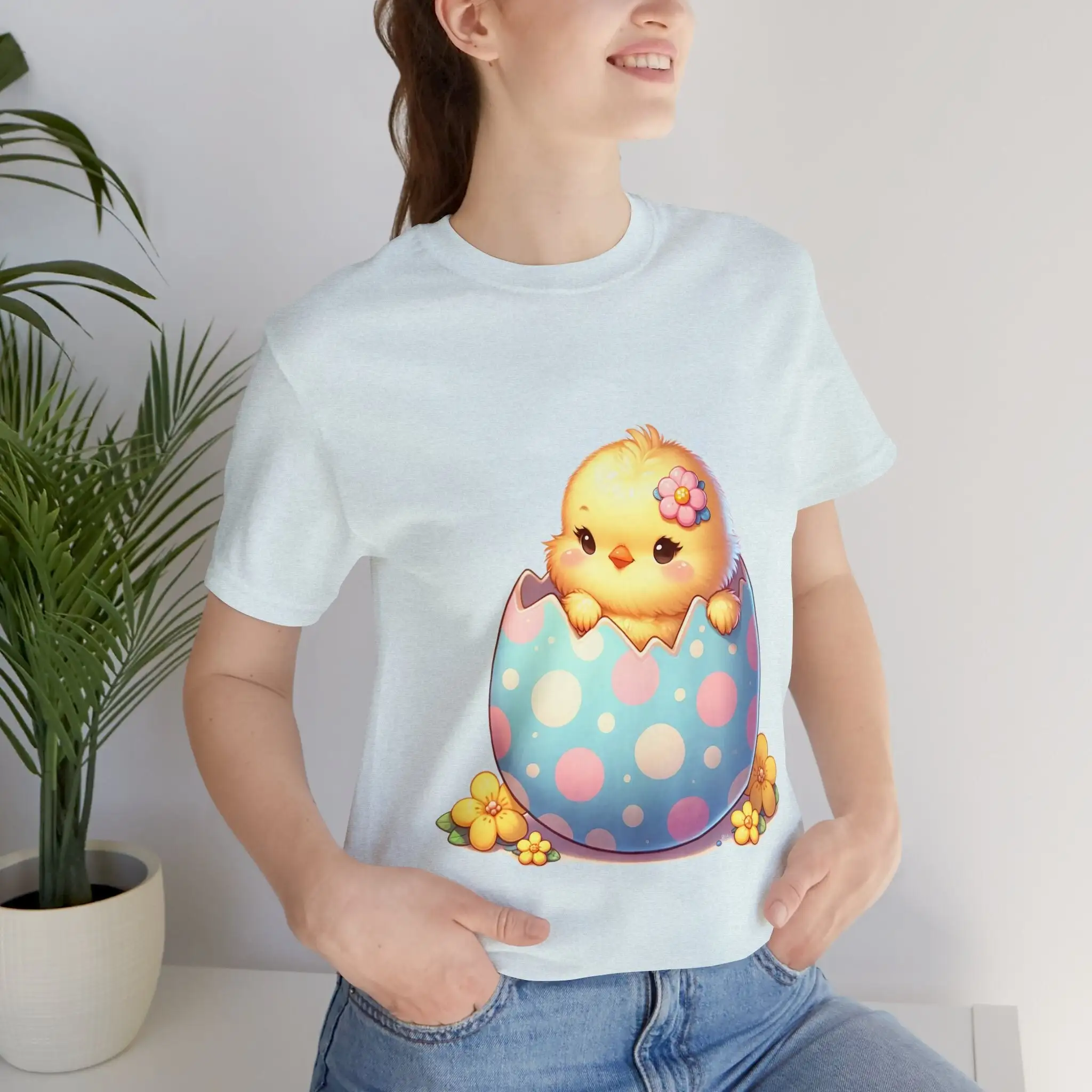 Cute Fluffy Chick Easter Egg T Shirt Top Perfect Spring Wear Adorable for