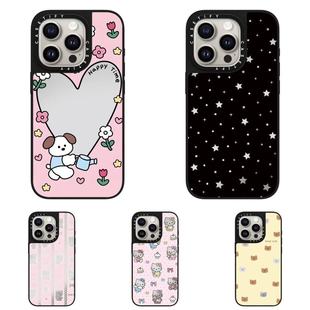 Fundación de marca compartida Angel KT Cat para iPhone 16/17 Pro Max Funda para teléfono 15 Apple 14 Espejo