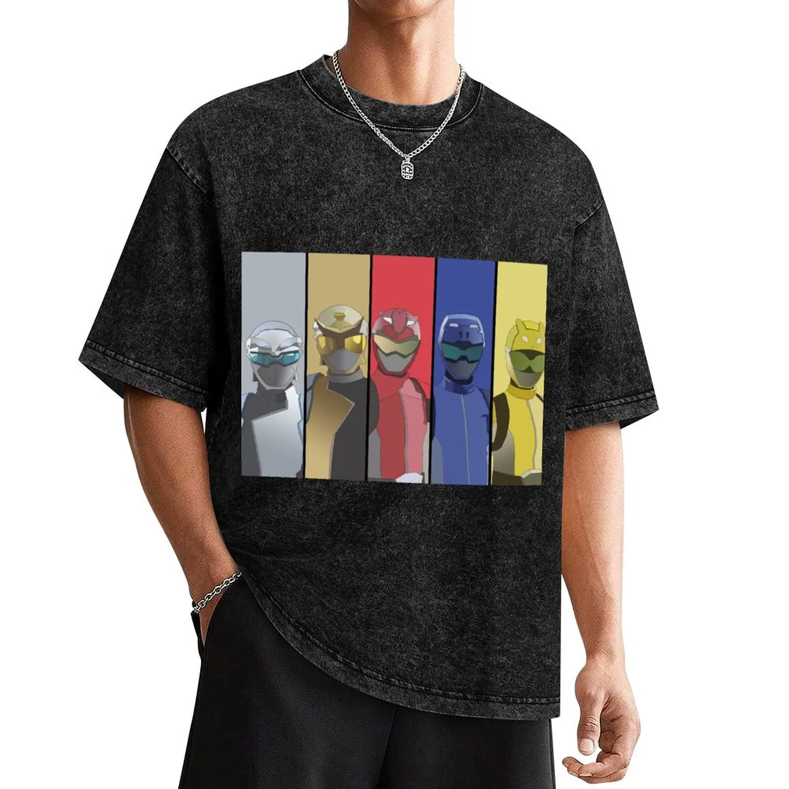 power ranger beast morphers full team T-Shirt Short sleeve tee vintage aesthetic clothes heavy weight t shirts for men