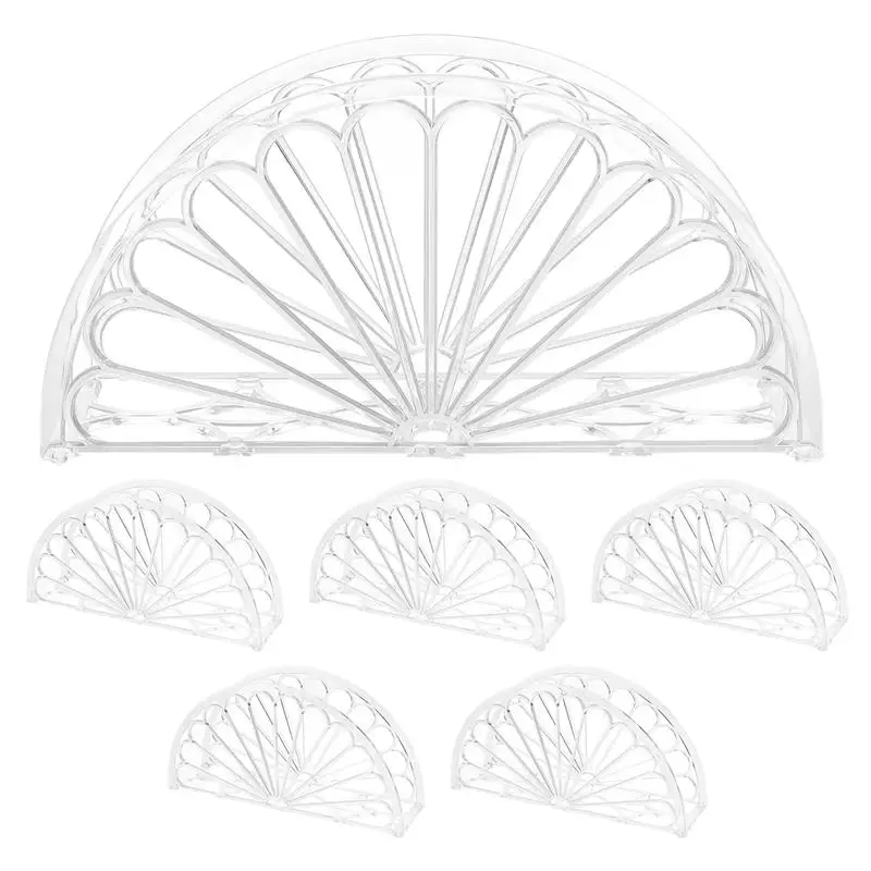 

6Pcs Clear Napkin Holder Semicircle Serviette Holder Decorative Napkin Organizer Stand