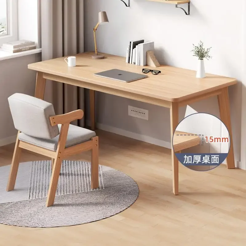 

Nordic Minimalist Creativity Computer Desk Solid Wood Desktop Student Writing Chair Combination Legs Bedroom Home Office