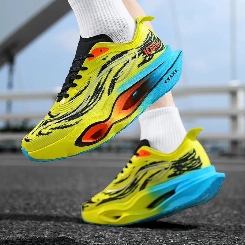 Herren-Freizeitsportschuhe, trendige Laufschuhe mit Tiger-Muster, Sportschuhe mit hohler Dämpfungsoptik, leichte, atmungsaktive Laufschuhe aus Mesh-Material, rutschfest und abriebfest, ideal für Jugendliche, Campus-Marathon-Training und Outdoor-Aktivitäten. – Detail 8