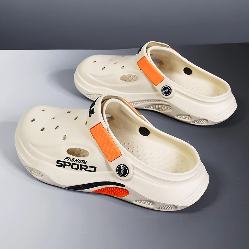 

Beach Shoes Men's Summer Ligtweight EVA Trend Home Sandals Clogs Shoes Men Baotou Slippers Outdoor Students Comfortable Sandals