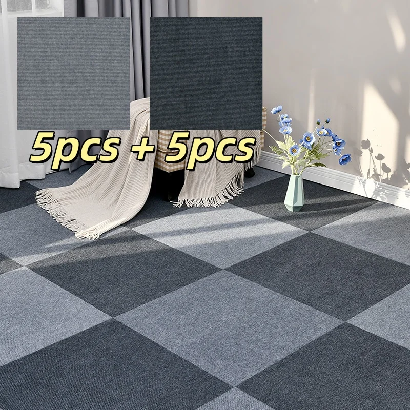 10pcs 30x30cm DIY Self-adhesive Carpet,Anti Slip Splicing Floor Mat,Floor Carpet,Living Room Home Decoration Carpet Sticker