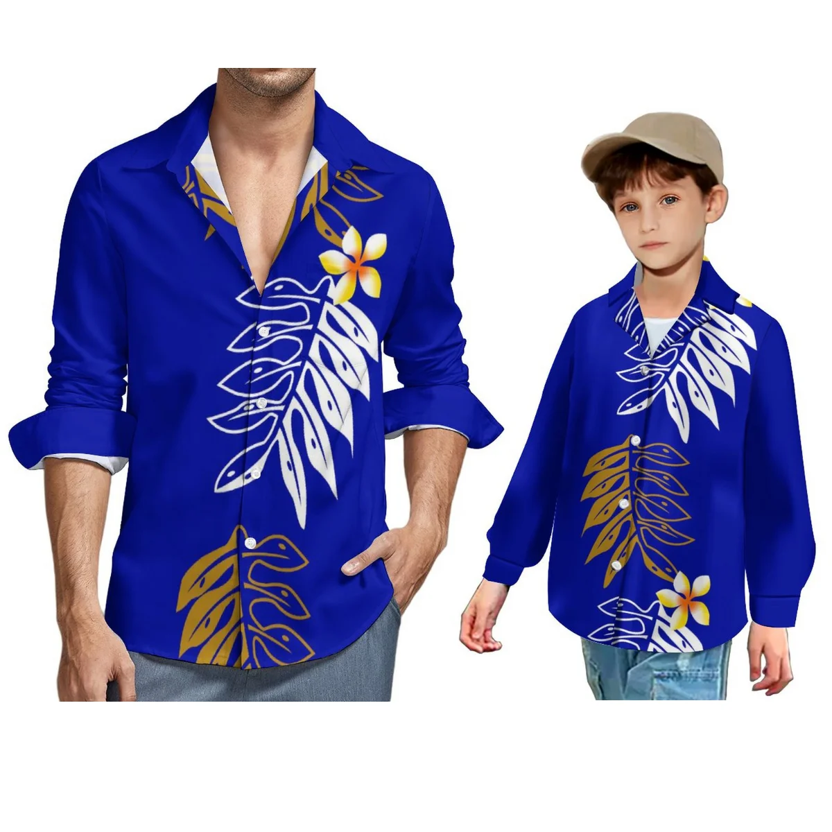 2025 New Style Features Men Boys Long Sleeve Shirt Hawaiian Beach Party Casual Loose Top Polynesian Samoa Island Style