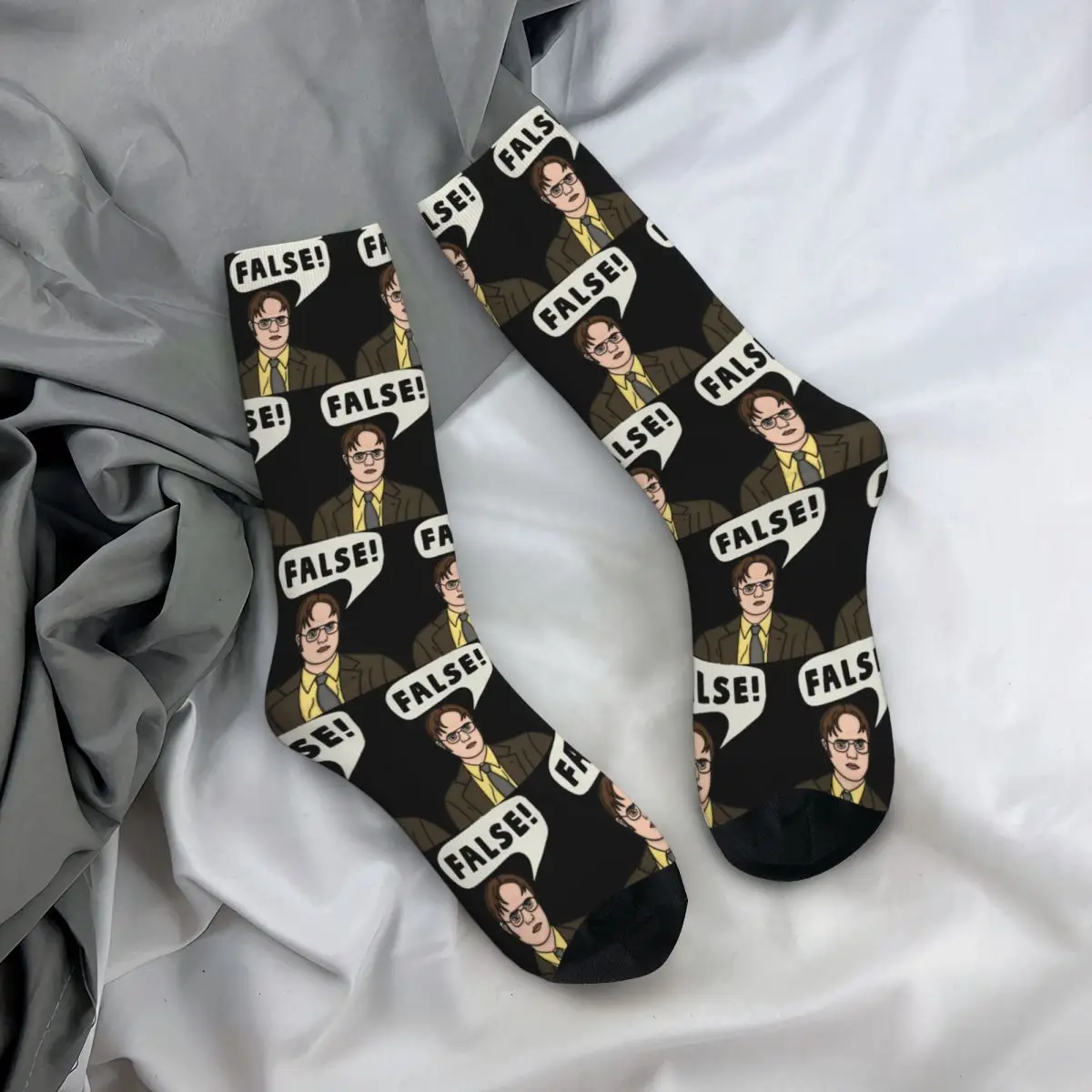 Dwight Schrute The Office False Quote Socks Harajuku High Quality Stockings All Season Long Socks for Man's Woman's Gifts