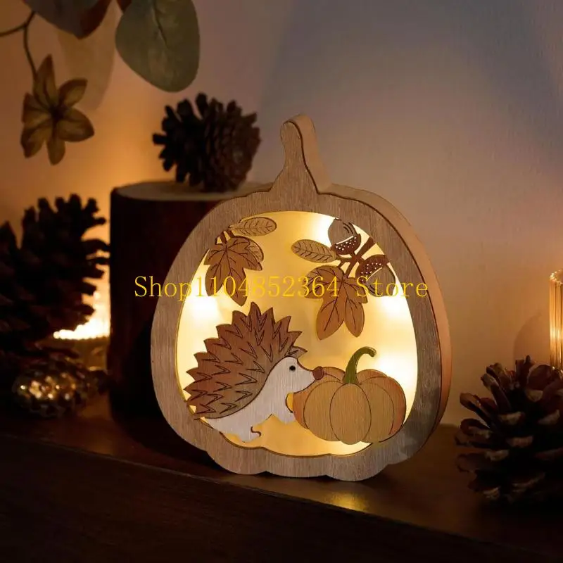 652F Thanksgiving Holzschnitzerei Handwerk Tischschild Dekoration Herbsternte Zuhause Akzentstück für DIY Urlaub Tischdekoration – Detail 7