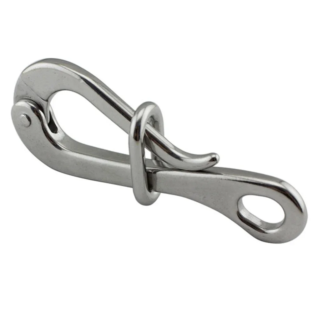 100mm Pelican Hook & Eye With Quick Release Link Stainless Steel 316 Marine Boat Crane Hooks For Sailing Boat Yacht Accessories