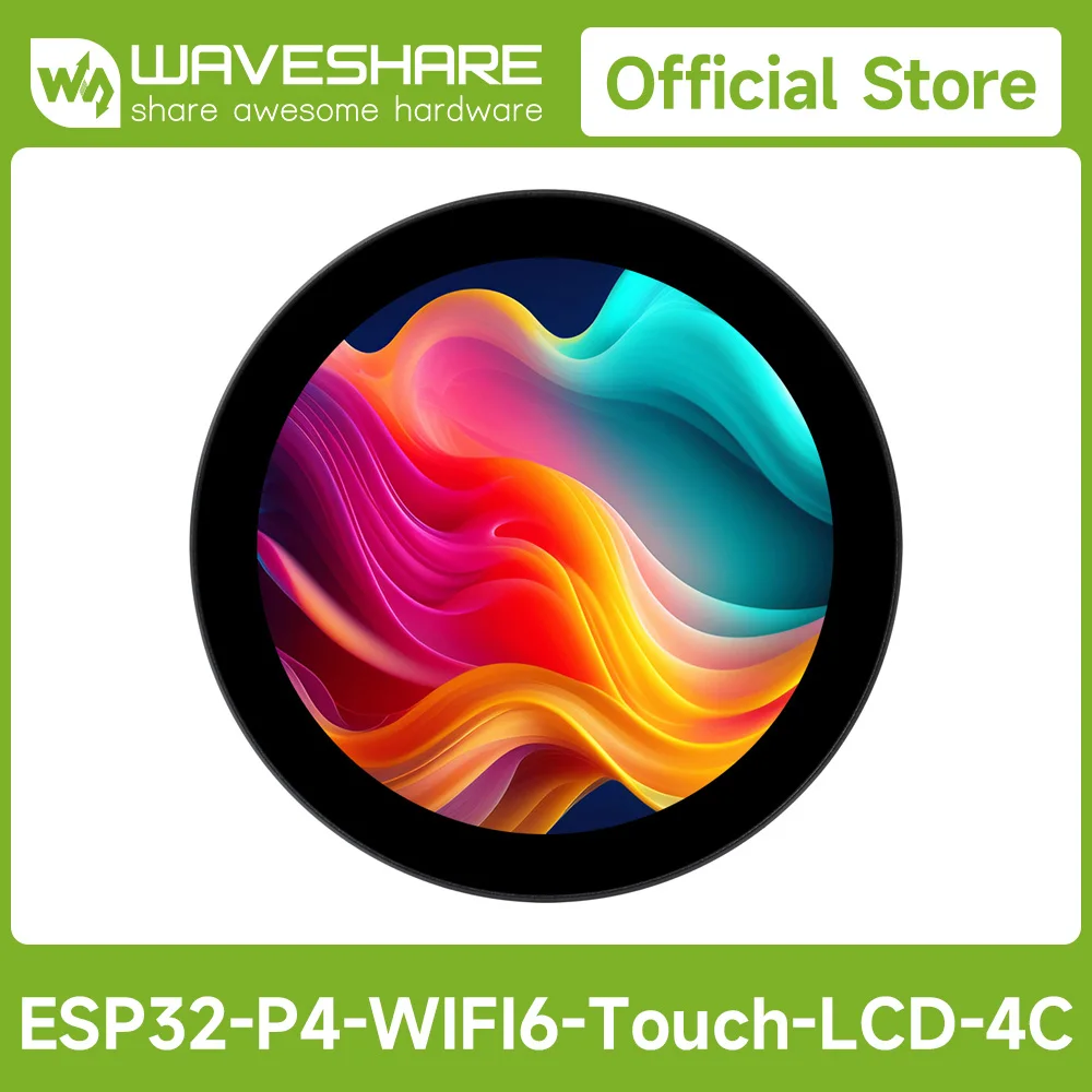 Waveshare ESP32-P4 3.4/4 Inch Round Touch Display Development Board for Raspberry Pi 800×800/720×720 Optical Bonding Toughened