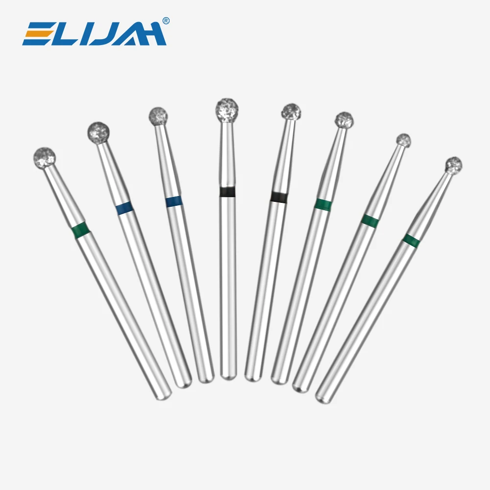 10 Teile/schachtel 25mm Dental Diamant Bur Denspay FG Durchmesser 1,6mm Ball Runde Edelstahl Bur Für High Speed handstück Zahnmedizin Werkzeug