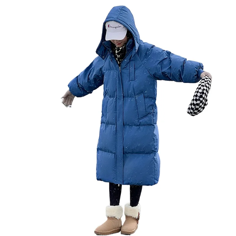 

Winter Thicken Women Cotton Jacket Baggy Mid Long Bread Clothing Vintage Down Cotton Jacket Hooded Warm Women's Parkas Coats