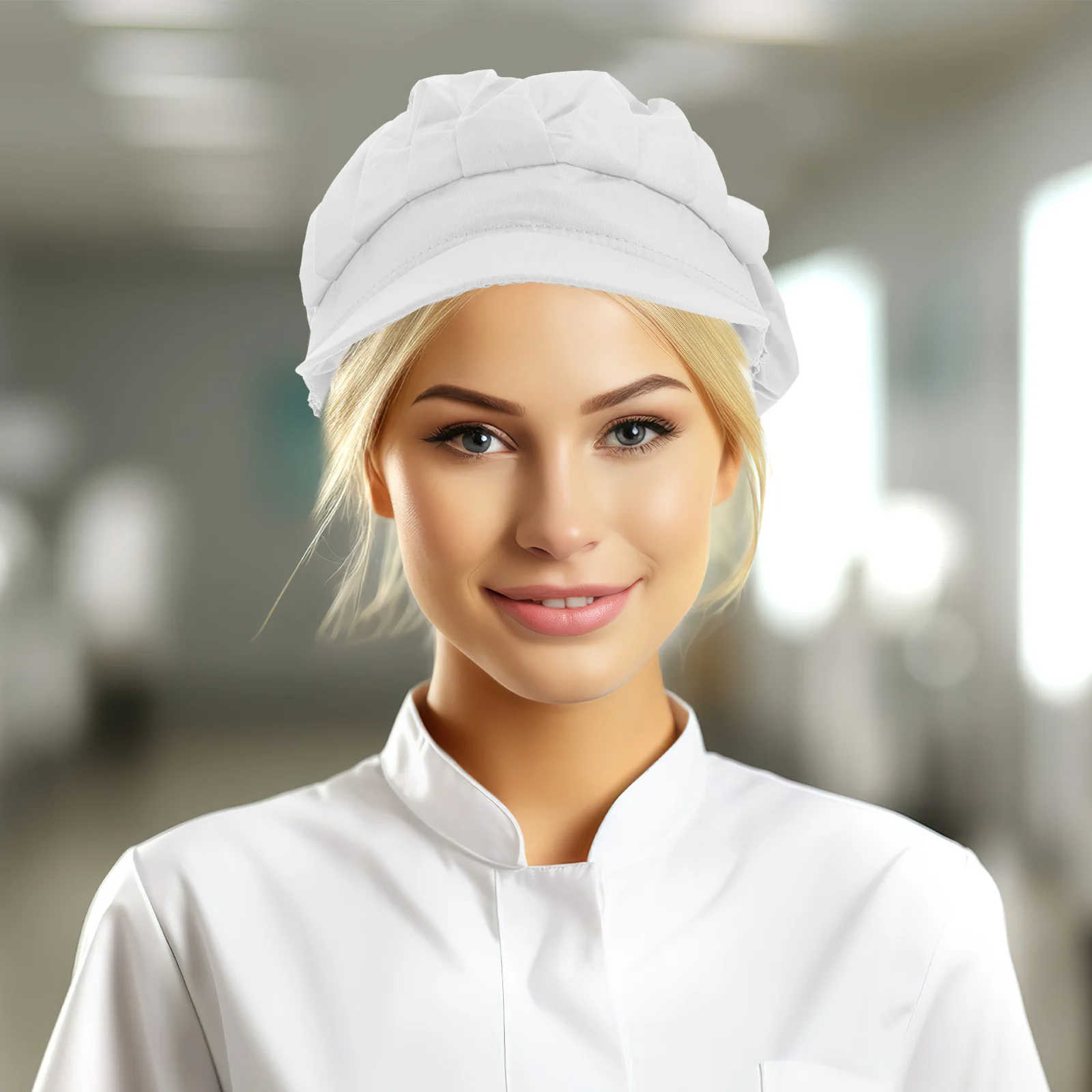 

2pcs Chef Hat Restaurant Kitchen Cooking Cap Polyester-Cotton Breathable Dustproof Elastic Fit Unisex Workwear Uniform
