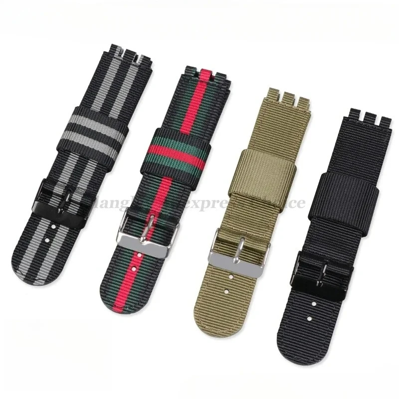 17mm 19mm 20mm tissu Nylon Bracelet pour SWATCH Bracelet Bracelet remplacement femmes hommes montre Sport montre accessoires Bracelet