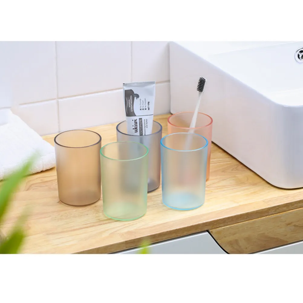 Premium Transparent Toothbrush Cup for Adults Kids Bathroom Shower Gargle Mouthwash Water Drink Mug Sturdy Nonporous Smooth Edge