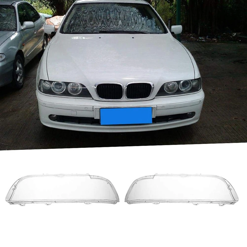 1 Pair Headlight Cover Shell Headlight Glass Lens Automobiles Head Light Lamp Lens Kit Left 63128375301 For Bmw 5 Series E39 518