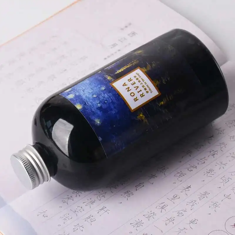 Oramile Big Bottle 300/500ml Smoothly Writing Fountain Pen Non Carbon Color Ink Dip Pen Writing Ink