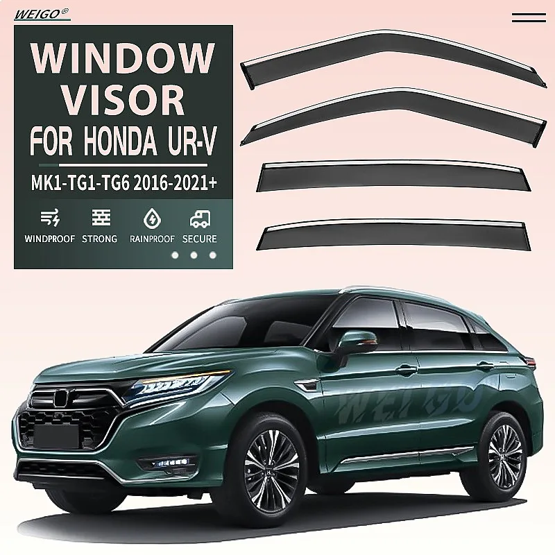 

4Pcs/6Pcs For Honda UR-V 2016-2021+ Car Window Visor Rain Sun Shade Awning Side Windshield Deflector Accessories