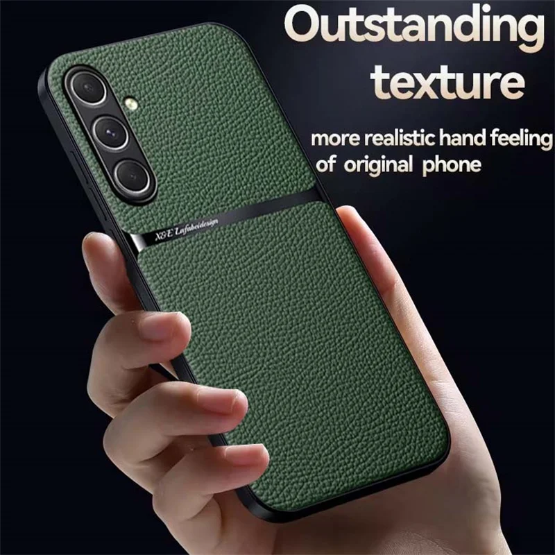 Luxury Leather Case For Samsung Galaxy A54 A34 A53 A52S A52 5G Magnetic Holder Phone Cases For Samsung A35 A25 A16 Back Cover